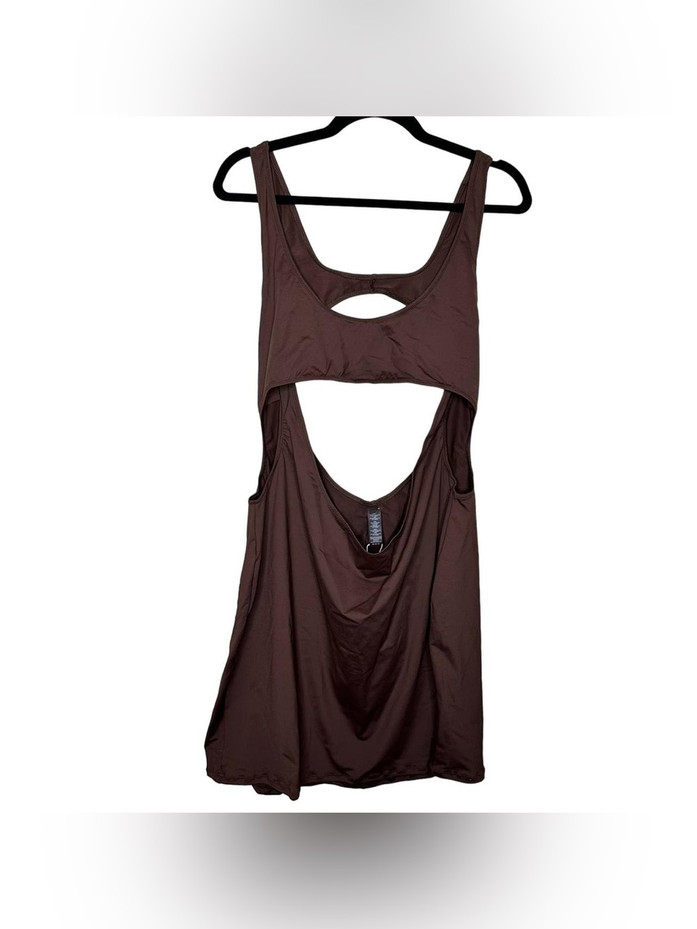 SKIMS Signature Recycled Swim Cut Out Tank Dress in Cocoa Size 2X